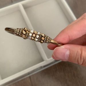 Anthropologie Gold Bangle with gold and silver beads